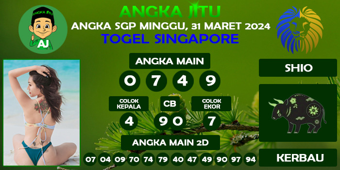 Prediksi Angka Jitu Sgp Minggu 31 Maret 2024