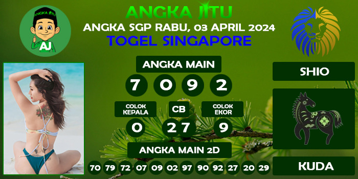 Prediksi Angka Jitu Sgp Rabu 03 April 2024