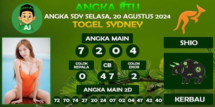 Prediksi Angka Jitu Sdy Selasa 20 Agustus 2024